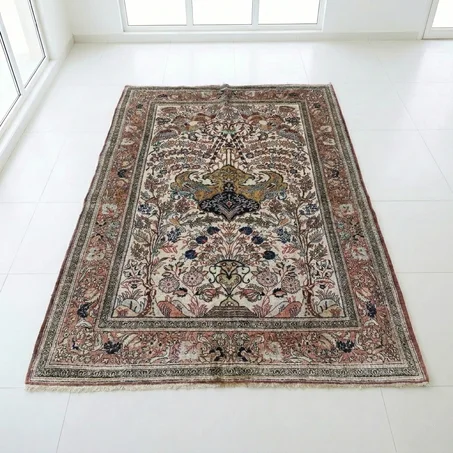 Tapis Ghom en Soie Naturelle "Arbre de Vie" (160 × 110 cm)