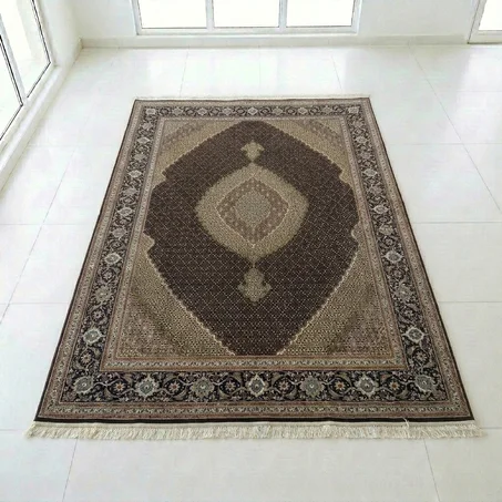 Tapis Tabriz 50 Raj Mahi – Laine de Kurk et Soie (348 × 250 cm)