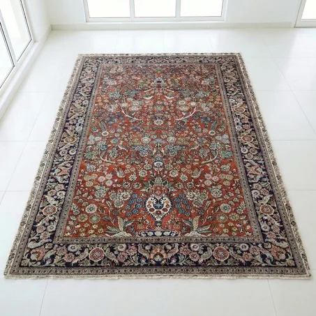 Tapis Ghom en Laine et Soie (125 × 80 cm)