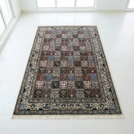 Tapis Persan Qom "4 Saisons" en Laine et Soie (200 × 150 cm)