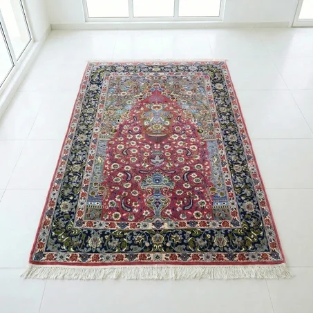 Tapis Isfahan en Laine et Soie (165 × 110 cm)