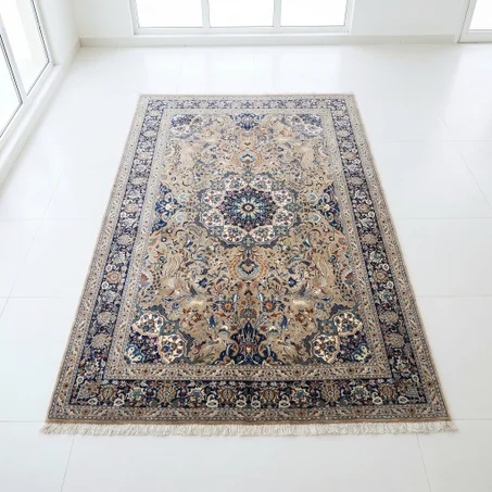 Tapis Isfahan en Laine de Kurk (Liège) et Soie (300 × 200 cm)