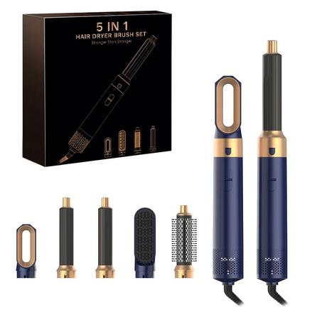 مجفف شعر 5 في 1 جديد 2024 مع أمشاط ومكواة تجعيد وفرد.