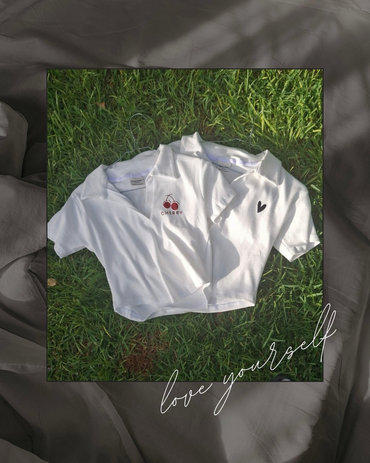 Polo crop top blanc en coton