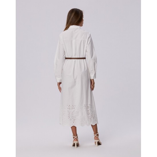 Robe Chemise Longue Élégante avec Ceinture