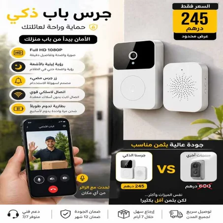 جرس الباب الذكي لا سلكي Mini Dorbell