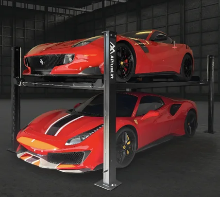 APlusLift HW-8S 8000LB 4-Post Portable Storage Service Car Lift / 3 Year Warranty