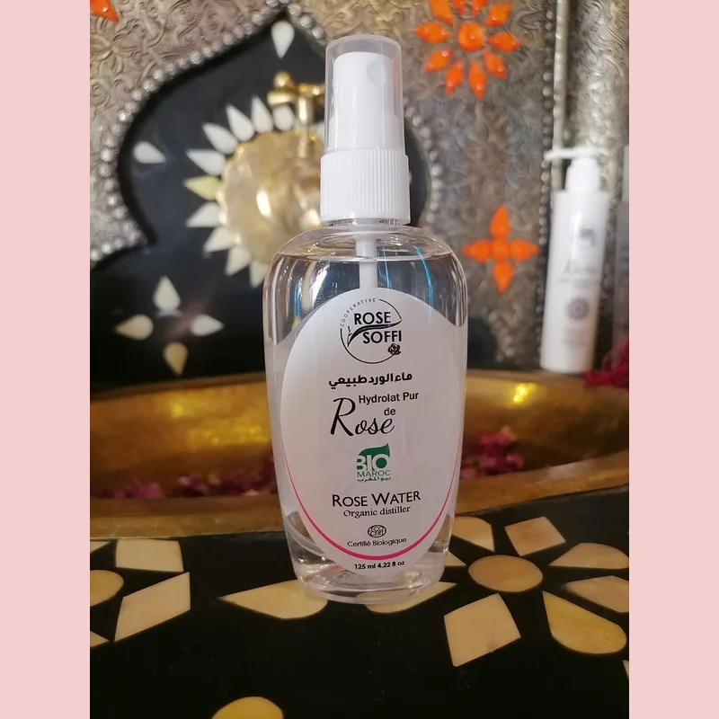بخاخ ماء الورد الطبيعي نقي 100%، للبشرة والشعر والعلاج العطري حجم كبير 125 مل مرخص من طرفل 