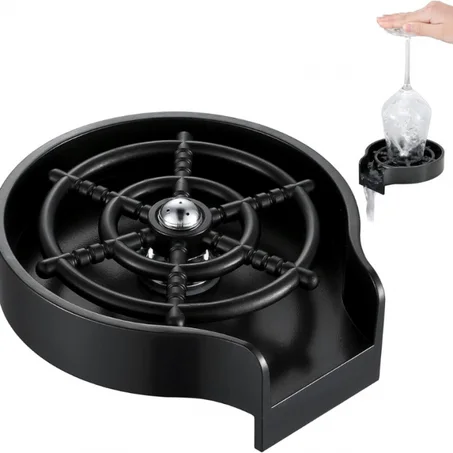 Lave-tasse automatique à haute pression, robinet de rinçage en verre, évier de cuisine en verre