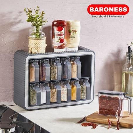 Baroness Organisateur d'Assaisonnement 12 Pots – Pratique et Élégant pour épices