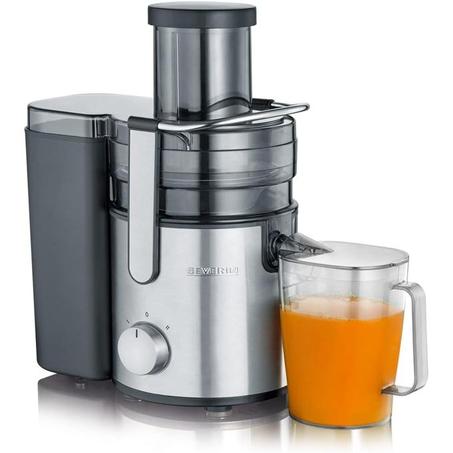 Severin Centrifugeuse, Avec Récipient à Jus de 1,1 L, 800 W, Noir/Inox
