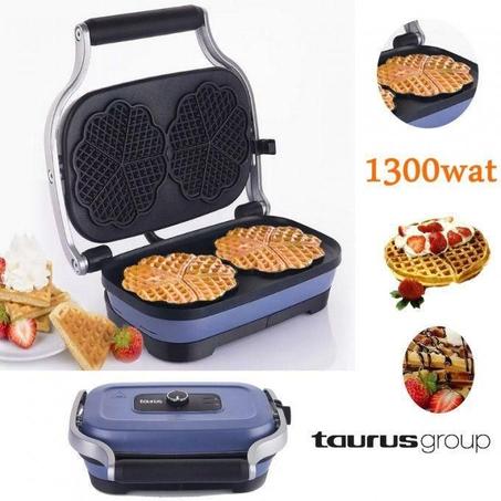 Taurus machine à gaufre gaufrier revêtement antiadhésif 6 réglages 1300w