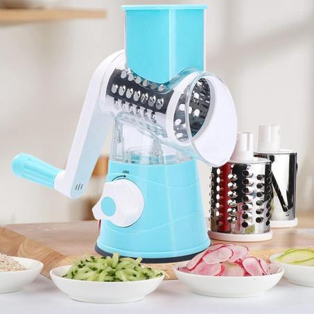 Rotative Coupe Légumes Manuel Multifonctions,Ustensiles de Cuisine Professionnelle avec 3 Lames Cylindriques