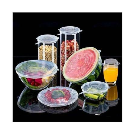 6 PCS Silicon de conservation transparent réutilisables - étirables - étanches