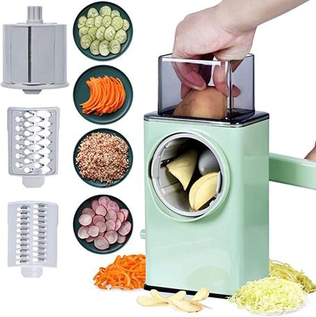 Multifunctional plastic rotary vegetable slicer