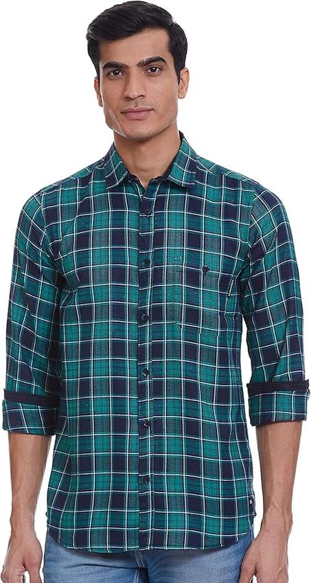 قميص بقصة عادية تصميم بنمط مربعات للرجال من هامارسميث