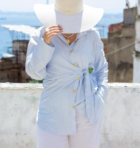 Mediterranean Blue Blouse