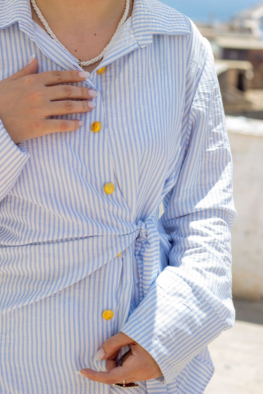 Mediterranean Blue Blouse