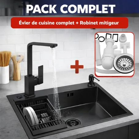 Pack Évier Complet + Robinet Moderne