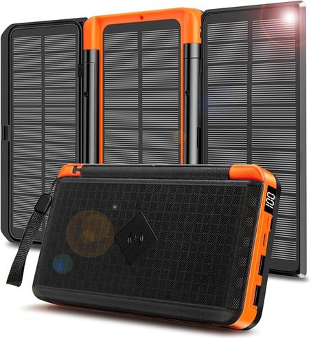 باور بانك شمسي 20000mAh بشحن لاسلكي – رفيقك الذكي في كل وقت!