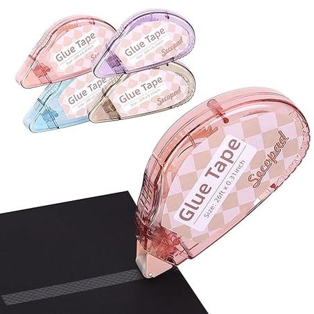 Cinta para álbum de recortes, paquete de 4 rodillos de cinta de doble cara para manualidades, pegamento adhesivo, suministros para álbumes de recortes, diario, escuela, oficina, suministros p