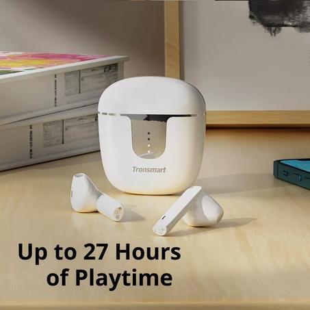 سماعة اذن Tronsmart Onyx Ace Pro لاسلكية بتقنية البلوتوث 5.2 مزودة بشريحة كوالكوم وتقنية aptX مزودة بامكانية التحكم بضغطة واحدة وخاصية الغاء الضوضاء مزودة بـ 4 ميكروفونات