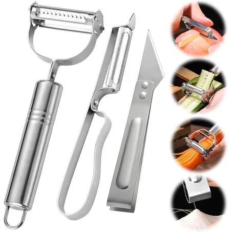 Lot de 3 éplucheurs julienne – Éplucheur et trancheur de légumes