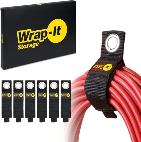 Wrap-It, correas con gancho y bucle para almacenamiento, ideal para organizar cables de extensión, tubos, cuerda, luces; para el hogar, la cochera, locales, botes, camiones.