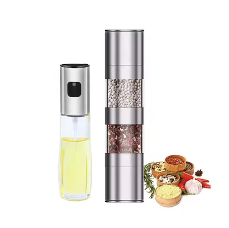طاحونة ملح وفلفل 2 في 1 مع بخاخ الزيت