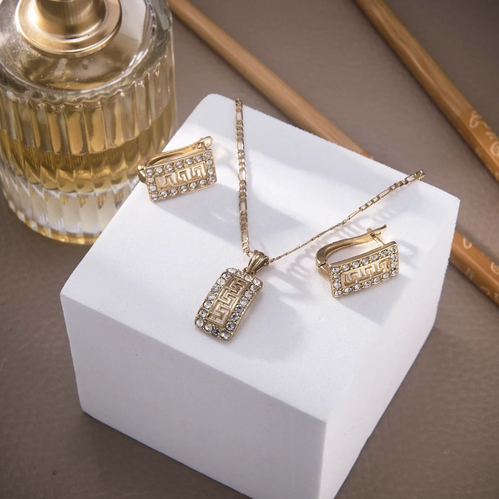 Pack Séléna — Parure Collier & Boucles d'Oreilles Célestes