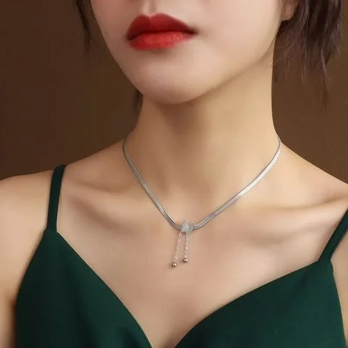 BUTTERFLY COLLIER SILVER