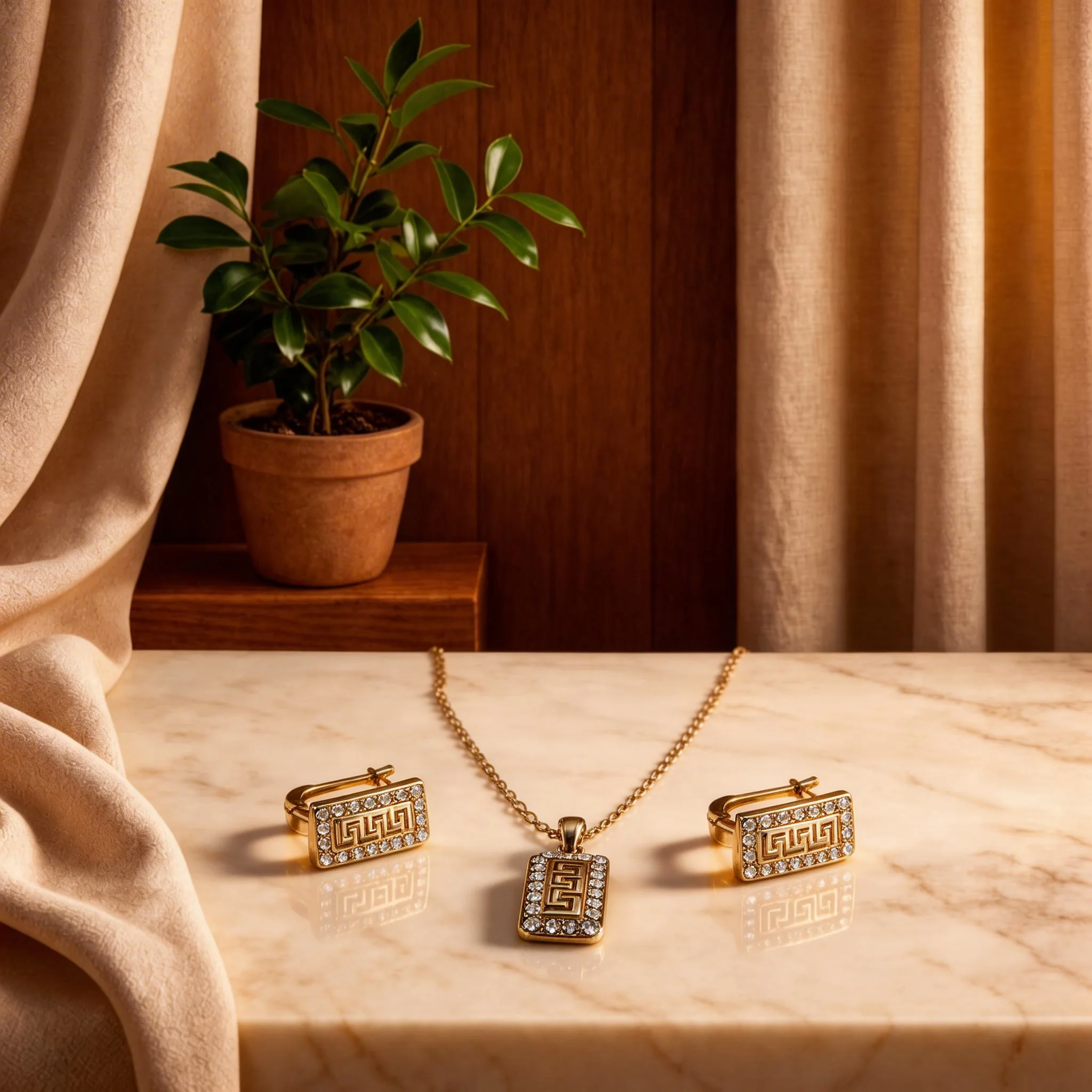 Pack Séléna — Parure Collier & Boucles d'Oreilles Célestes