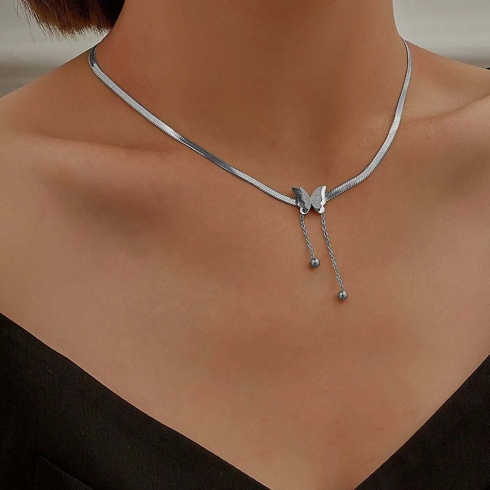 BUTTERFLY COLLIER SILVER