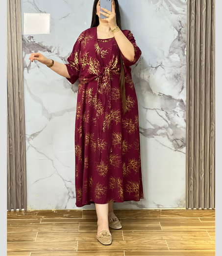 كسوة عصرية بنقوش ذهبية – أناقة وفخامة في موديل واحد