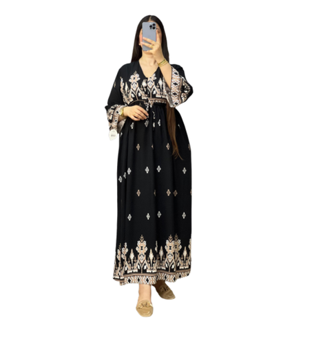 كسوة صيفية منقوشة – تصميم عصري وألوان فاخرة