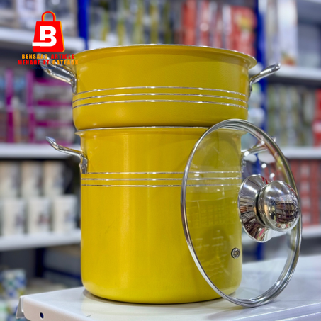 Marmite avec dessus  jaune