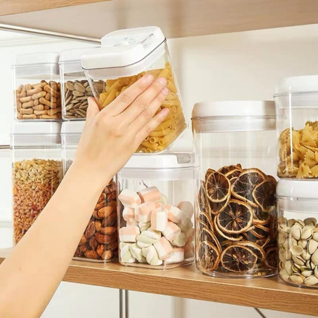 علب تخزين الحبوب الزجاجية 🌰