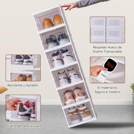 رفوف أحذية قابلة للطي - 6 طوابق