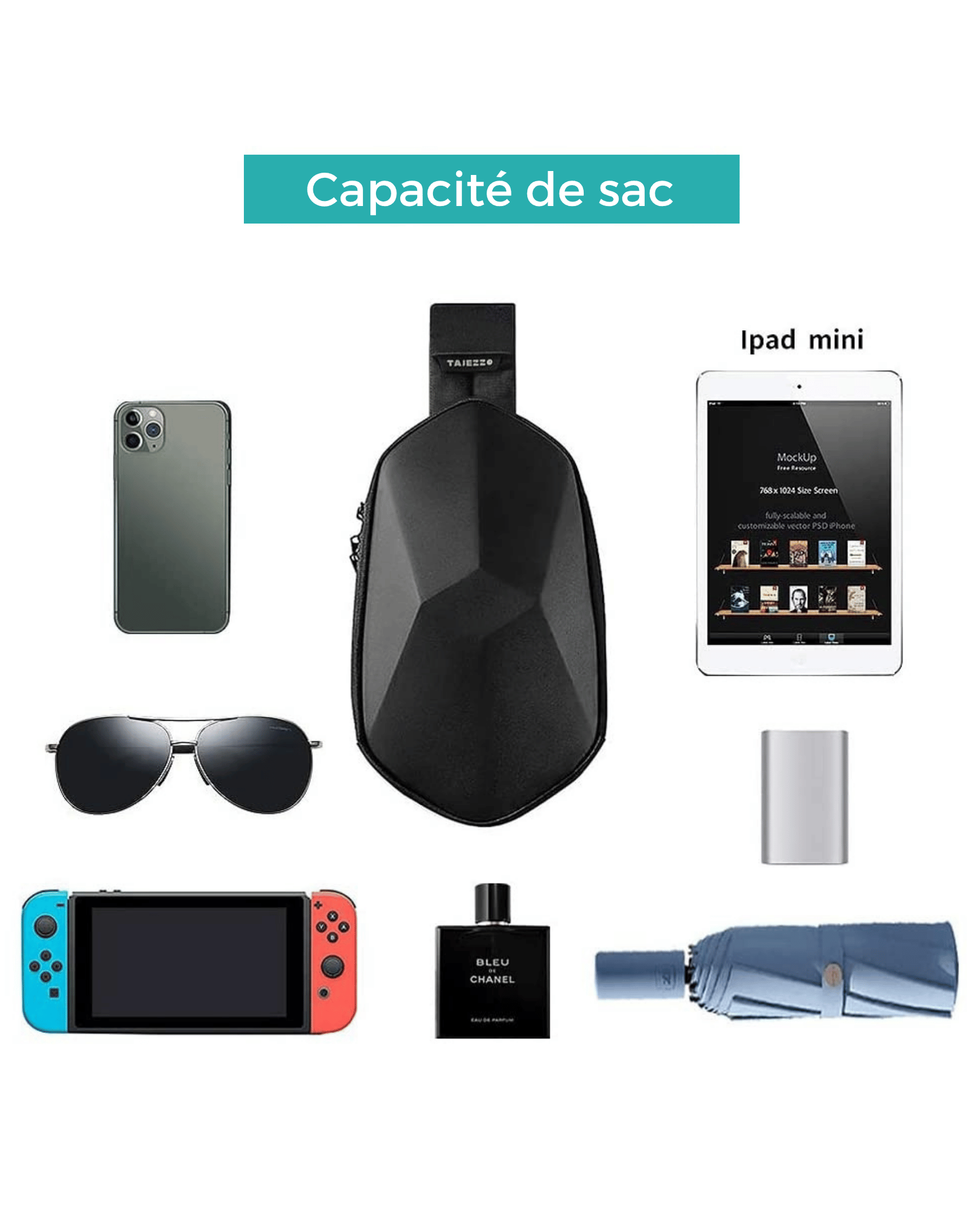 BEABORN – Sac Léger, Antivol et Connecté avec Port USB