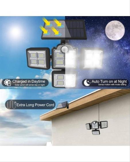 مصباح الطاقة الشمسية الثلاثي مع جهاز تحكم عن بعد