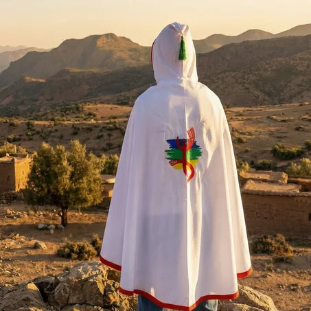 السلهام التقليدي الأمازيغي أبيض