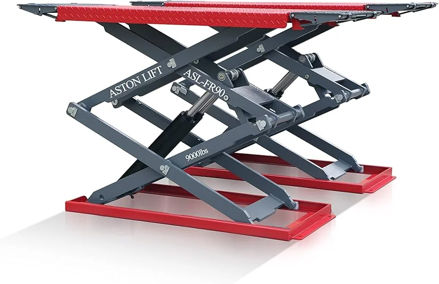 Aston 9000lbs Ultra-Thin Car Auto Scissor Lift Full Rise ***Electric Lock Release*** Hoist 220V ASL-FR9022
