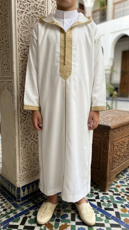 جلابية الأب والابن – أناقة مغربية بلمسة ملكية