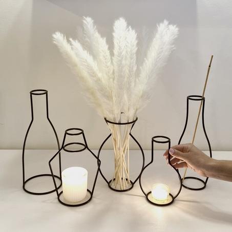 5 Vases silhouette + 5 Bougies + Livraison gratuite