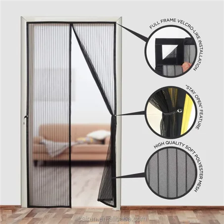 Moustiquaire de Porte Magnétique 100% Polyester, Écran de Porte Anti-Moustique Magnétique, Moustiquaire Facile à Installer