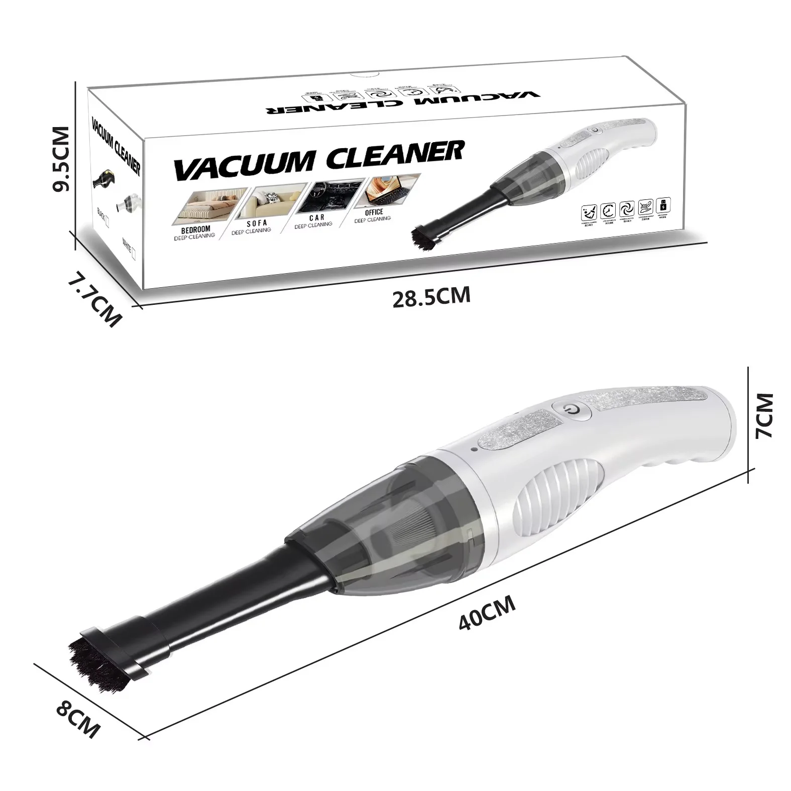 منفاخ اطارات السيارات مع مكنسة محمولة