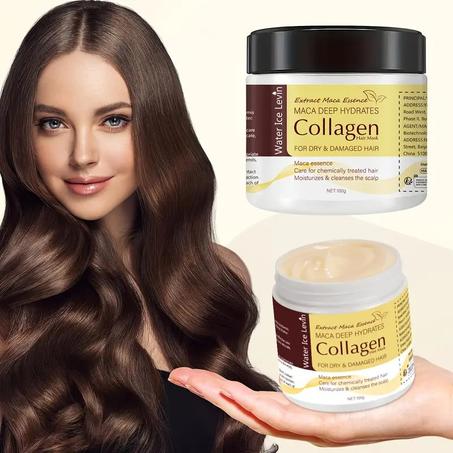 قناع الشعر بالكولاجين ، بلسم التكييف العميق للجنسين مع زيت الأرغان والبروتينات النباتية، ترطيب مكثف.