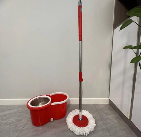 سطل جفاف °360 اينوكس مع ممسحة الأرض، احصل على نظافة منزلك ومحلك بدون شك