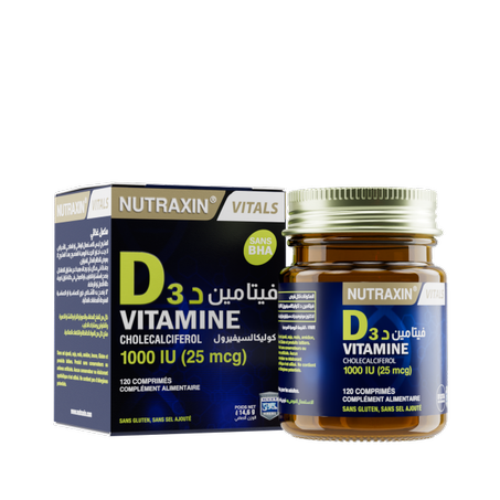 Vitamine D3 Nutraxin 1000 IU (25 mcg) B/120 cp