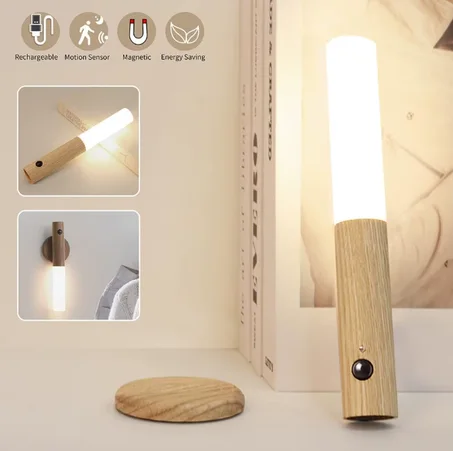 إضاءة ليلية للديكور المنزلي بشعار مخصص، مصباح ليلي مغناطيسي للحائط، إضاءة ليلية قابلة لإعادة الشحن بجانب السرير للغرفة